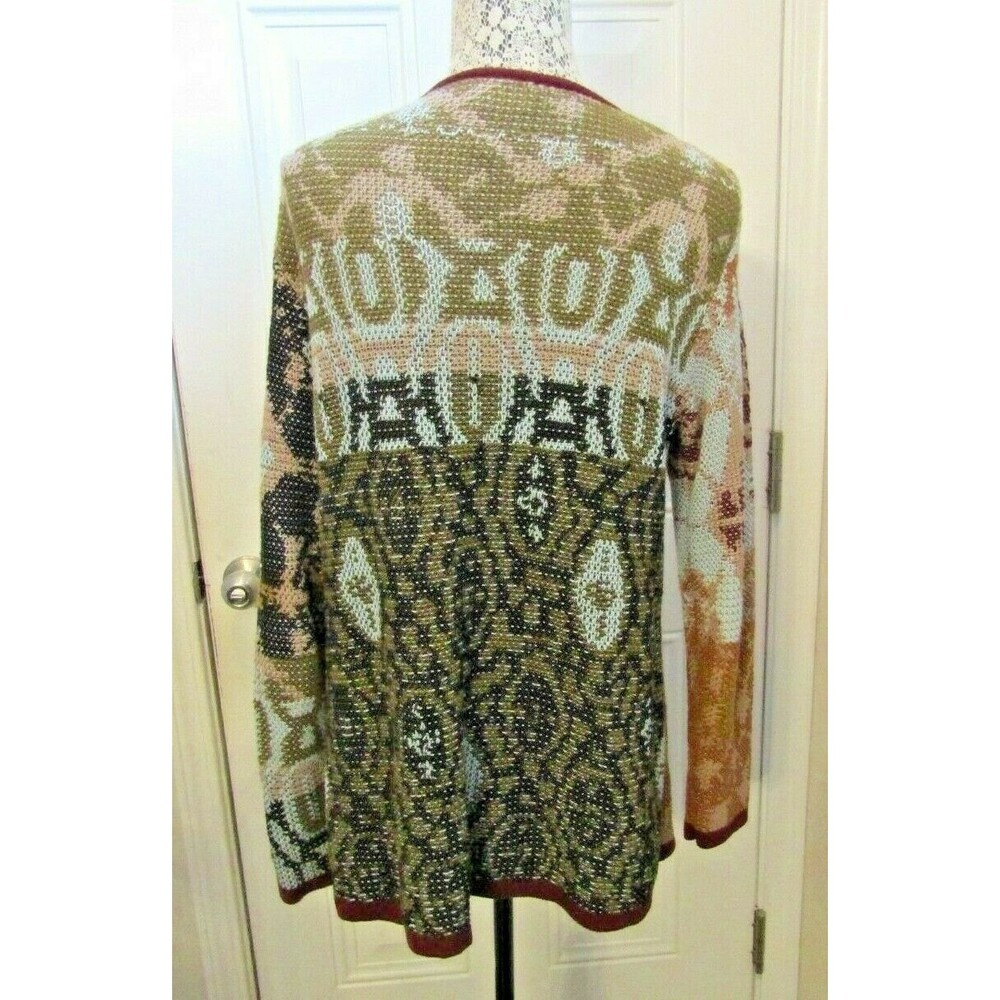 Neiman Marcus Cardigan Cotton Blend Jewel Tone Long Sweater Womens Size M - Picture 5 of 7